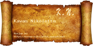 Kavas Nikoletta névjegykártya
